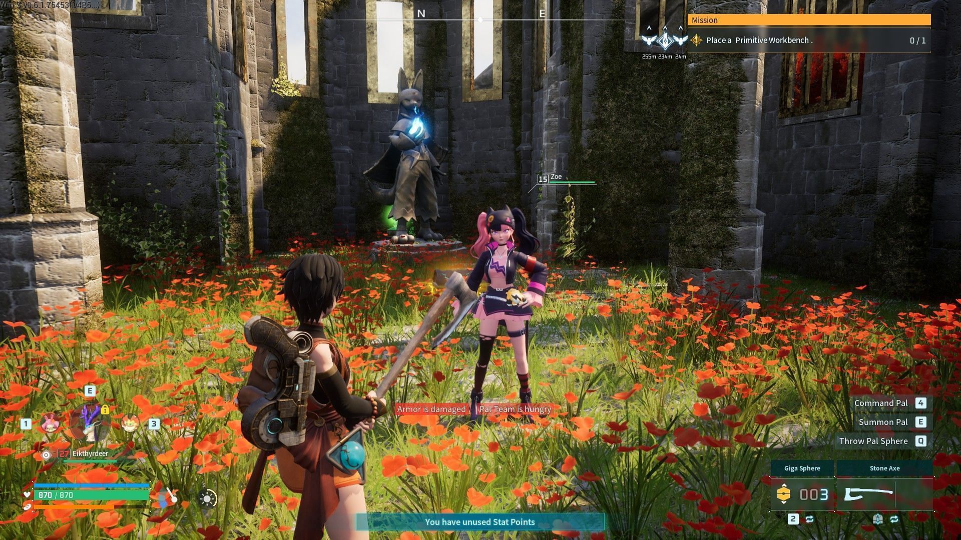 Talk to Zoe inside Desolate Church (Image via Pocketpair, Inc.)